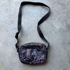 Thacker New York Floral Nylon Crossbody Bag Black Pink Utility Camera Bag